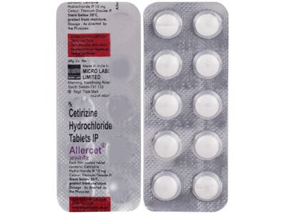 Allercet 10mg Tablet pack front view