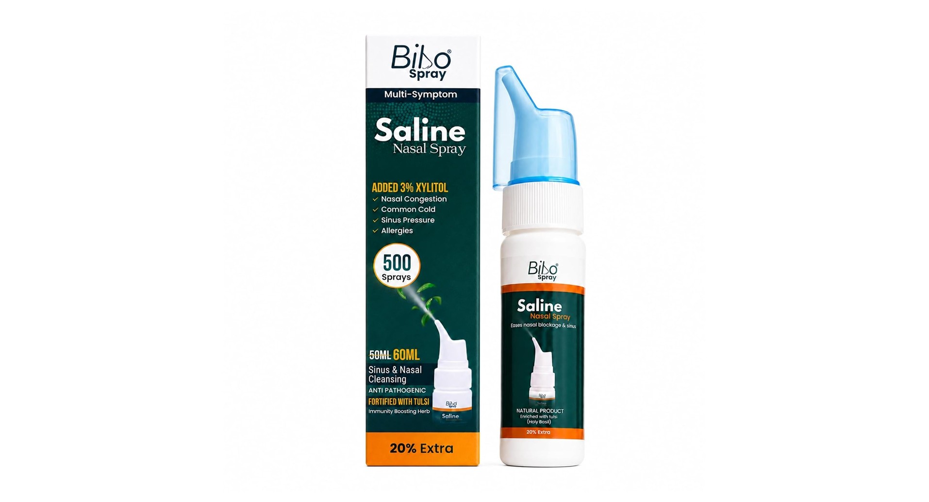 Bibo Saline Nasal Spray with Tulsi and Xylitol
