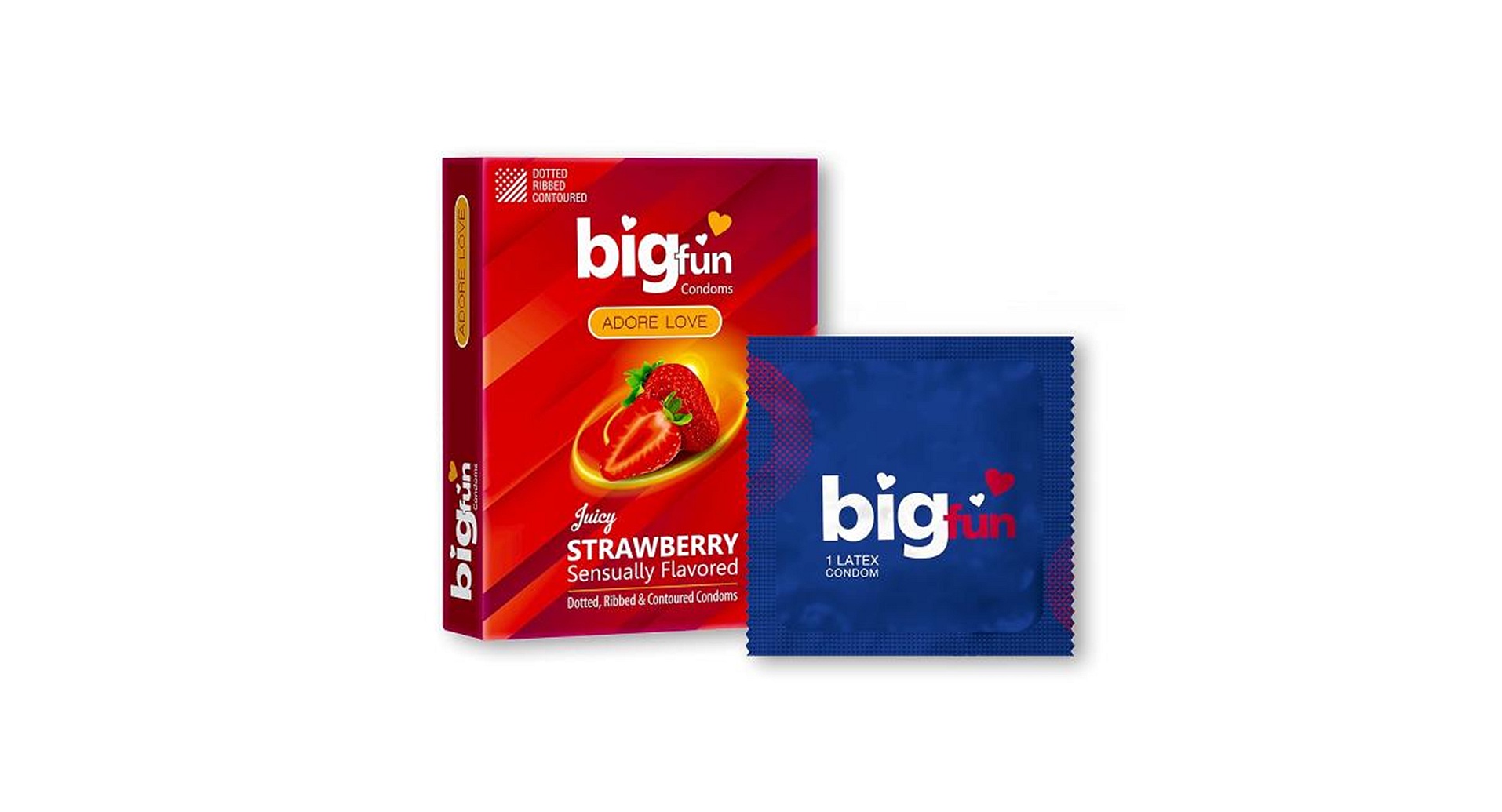 Bigfun Condoms Juicy Strawberry Flavoured