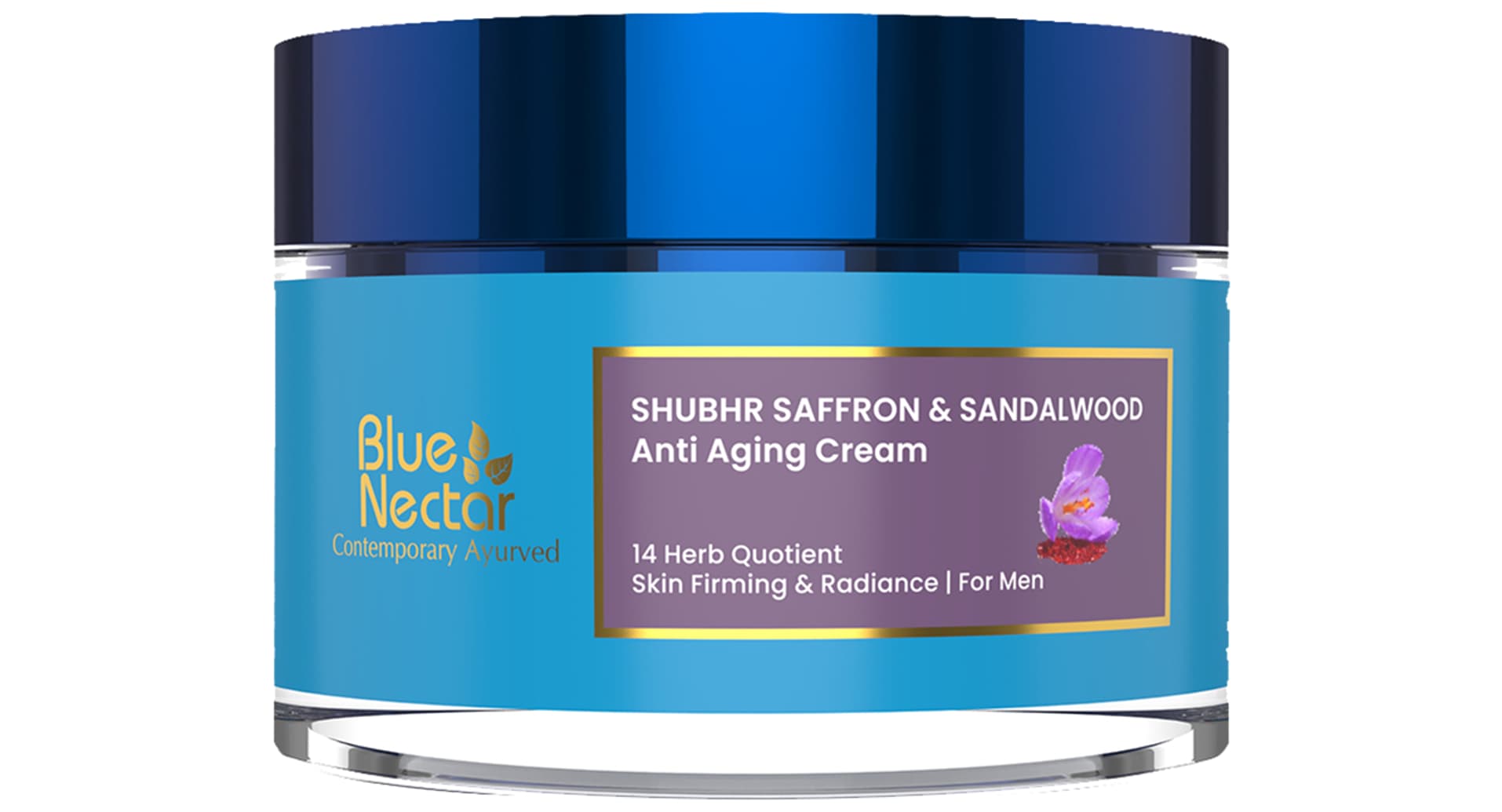 Blue Nectar Shubhr Saffron and Sandalwood Anti Aging Cream pack front view