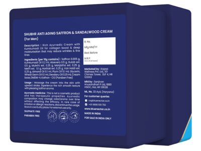 Blue Nectar Shubhr Saffron and Sandalwood Anti Aging Cream pack side view