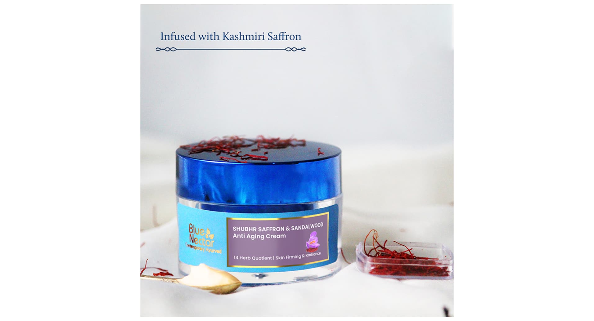 Blue Nectar Shubhr Saffron and Sandalwood Anti Aging Cream strip blister view