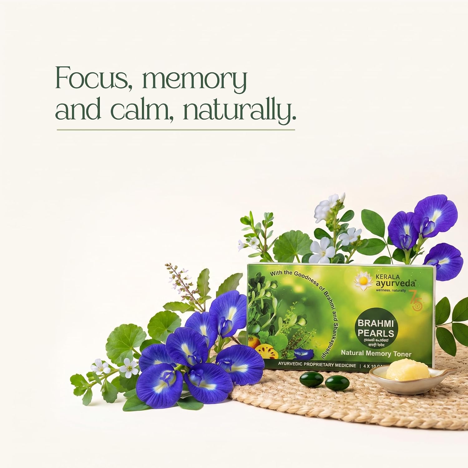 Kerala Ayurveda Brahmi Pearls pack side view