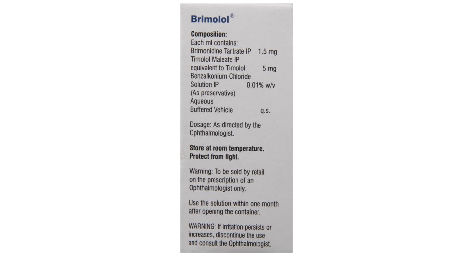 Brimolol Eye Drop