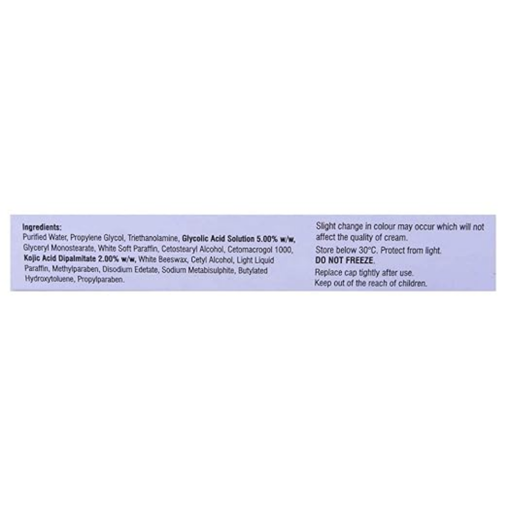 Brite Lite Cream ingredients label