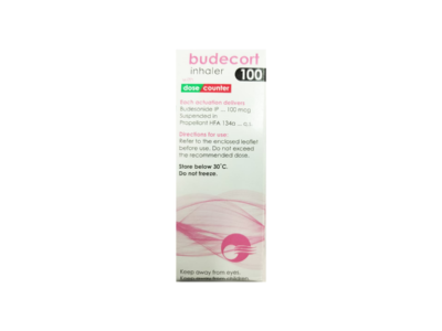 BUDEcort 100 Inhaler pack side view