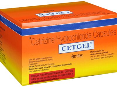 Cetgel 10mg Capsule pack side view