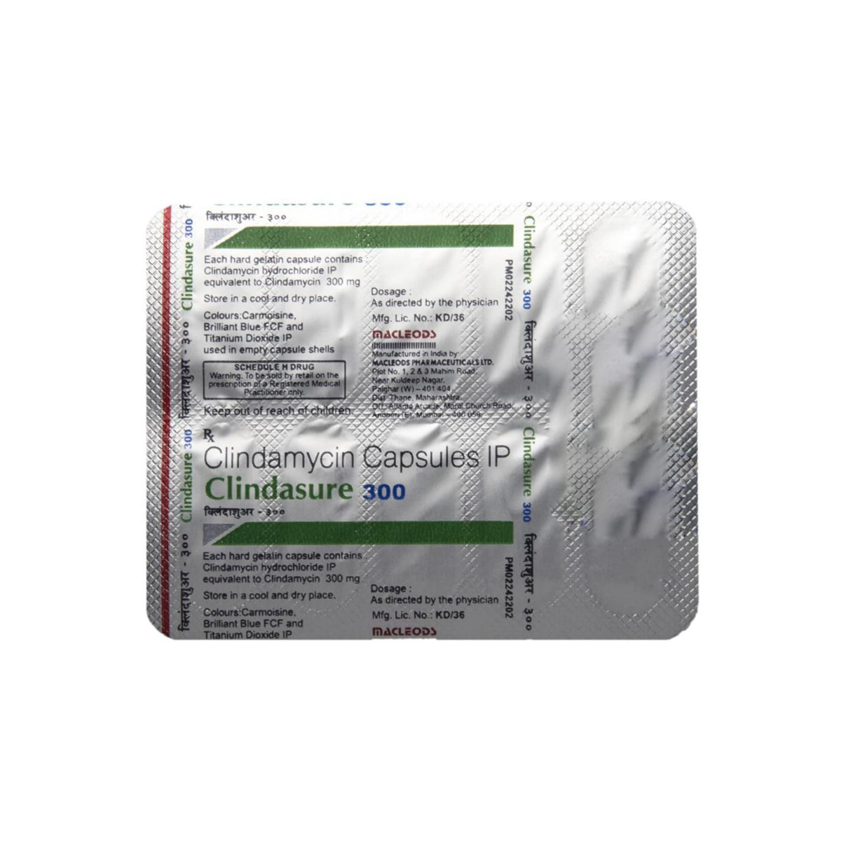 Clindasure 300mg Capsule pack detail view
