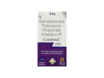 Combitide 250 CFC Free Inhaler pack front view