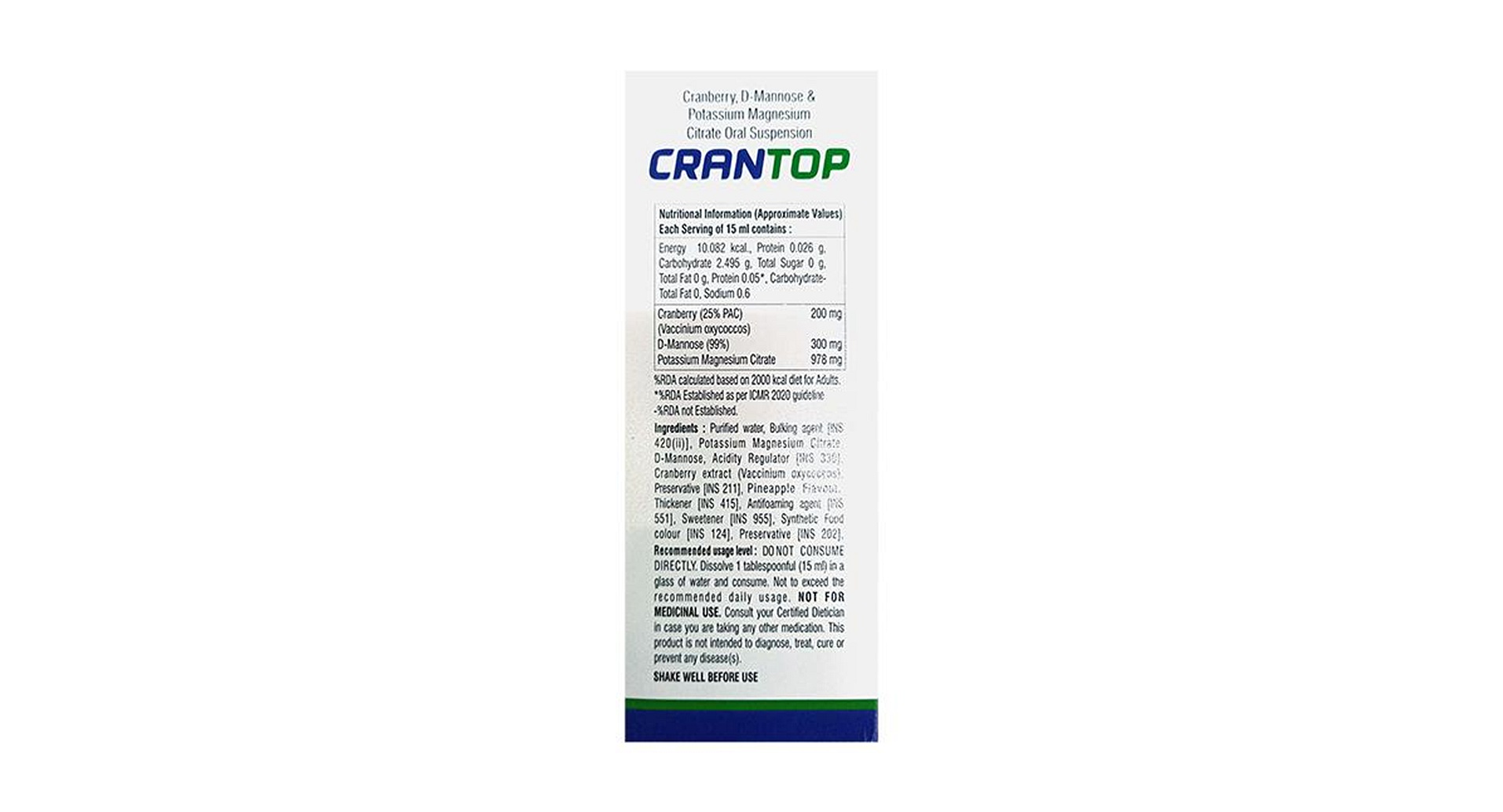 Crantop Sugar Free Pineapple Flavour Suspension