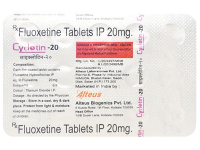 CYClotin Fluoxetine Tablet pack side view