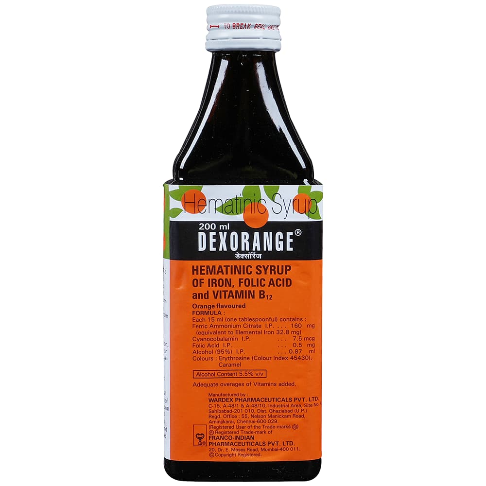 Dexorange Hematinic Syrup 200ml bottle - orange flavoured iron tonic