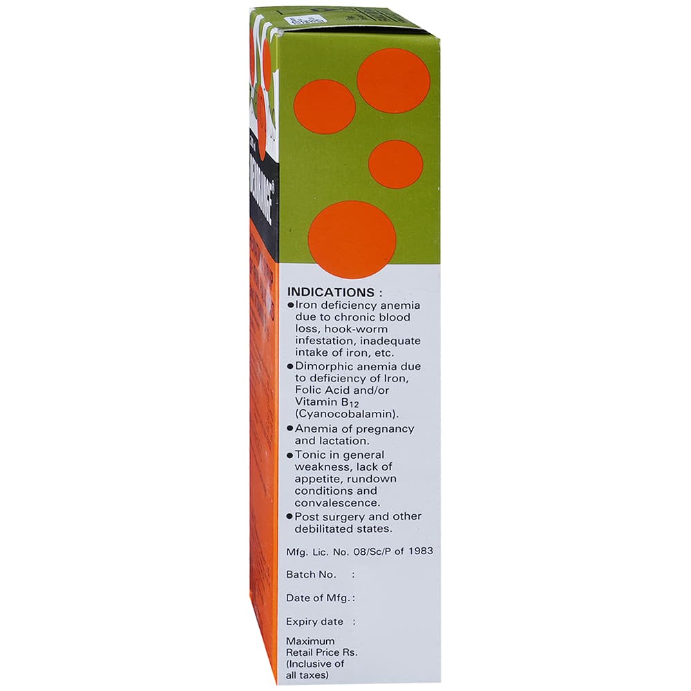 Dexorange Syrup 200ml side panel - indications for iron deficiency anaemia