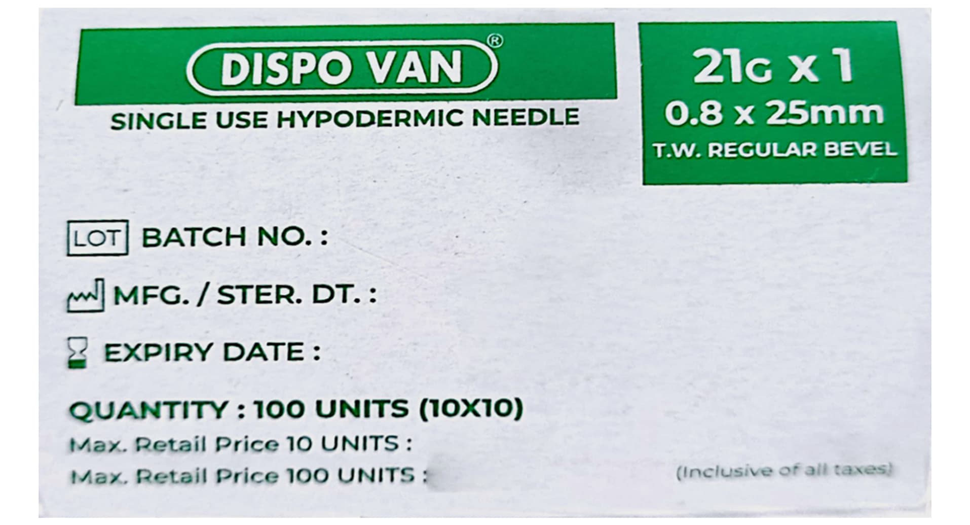Dispovan Needle 21G x 1 inch - Image 3