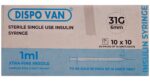 Dispovan U-100 Sterile Single Use Insulin Syringe 1ml 31G x 6mm
