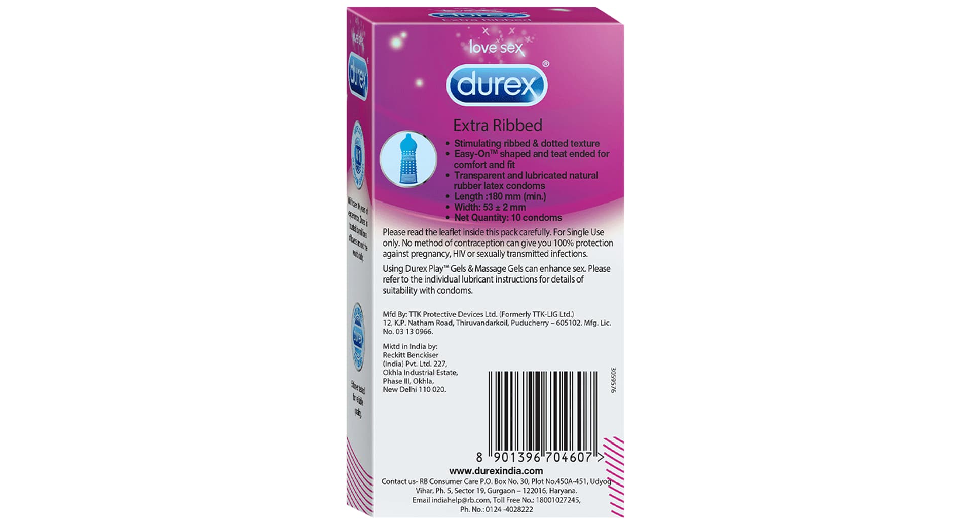 Durex Extra Ribbed Condom