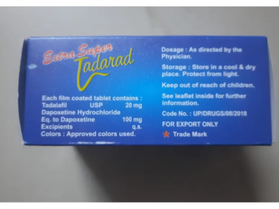Extra Super Tadarad 20mg/100mg tablets box view 2