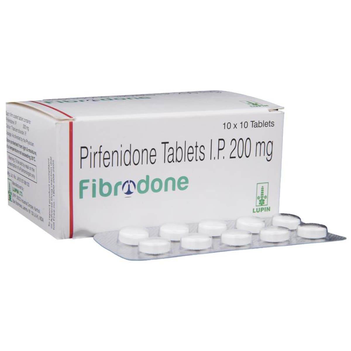 Fibrodone 200mg Tablet carton with blister