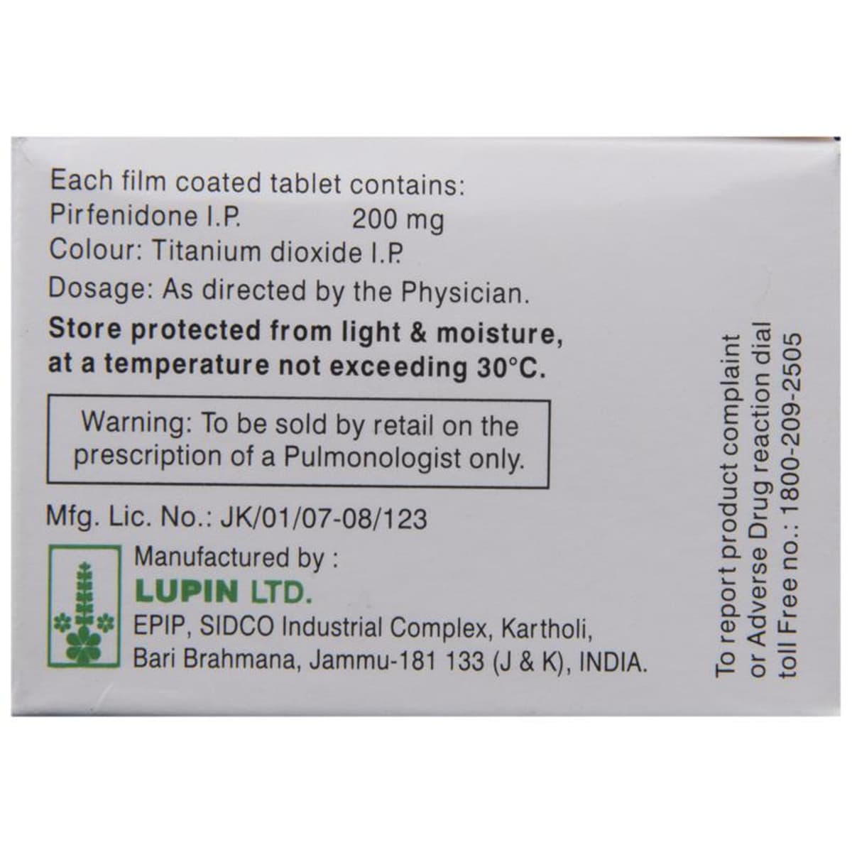 Fibrodone 200mg Tablet composition panel