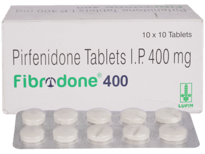 Fibrodone 400mg Tablet carton with blister