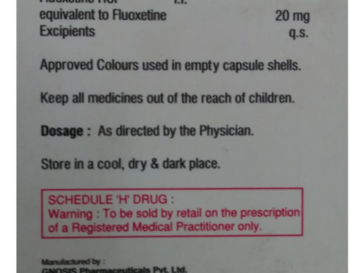 Floxiwave Fluoxetine 20mg Capsule pack side view