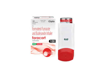 FORAcort 100 Inhaler pack side view