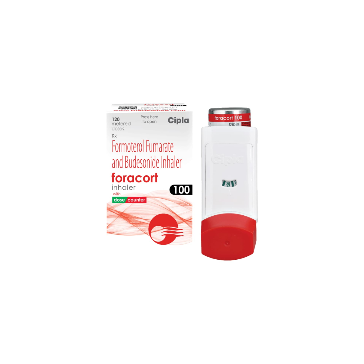 FORAcort 100 Inhaler pack side view