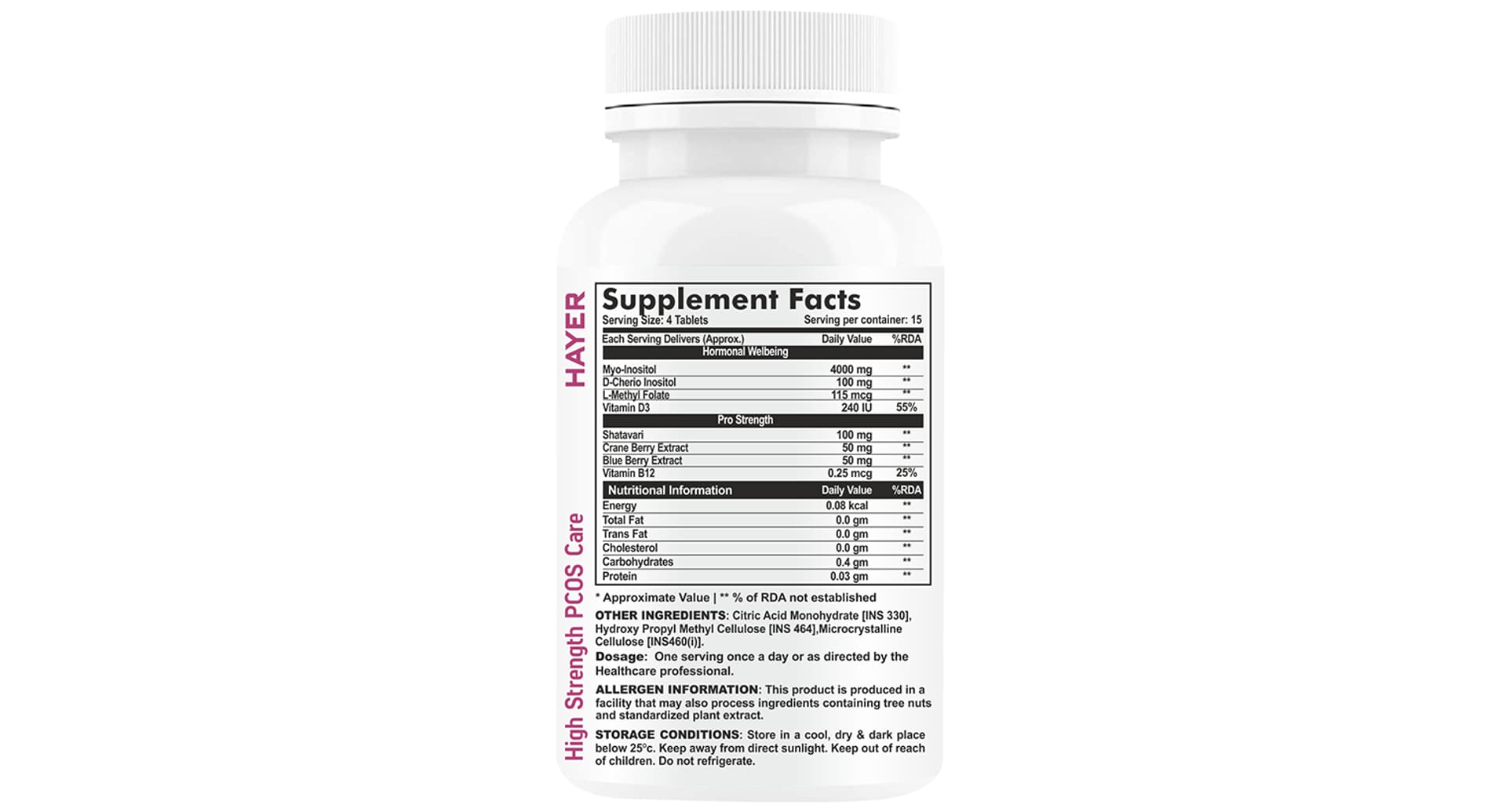 Hayer PCOS Myo-Inositol 4000mg Tablet