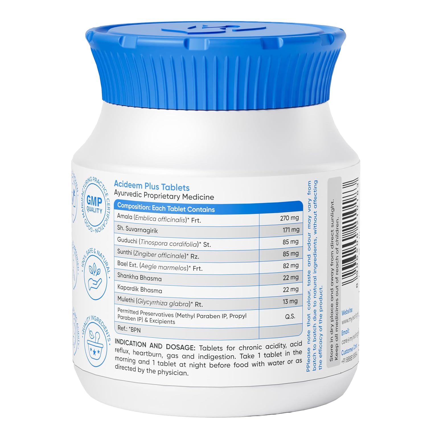 Healing Hands Acideem Plus Tablets pack side view