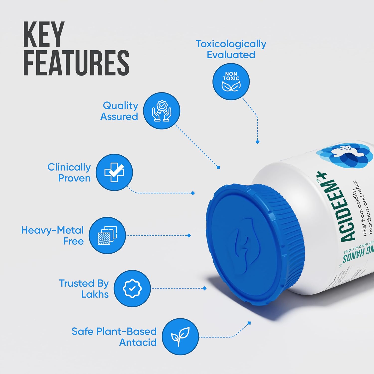 Healing Hands Acideem Plus Tablets pack detail view