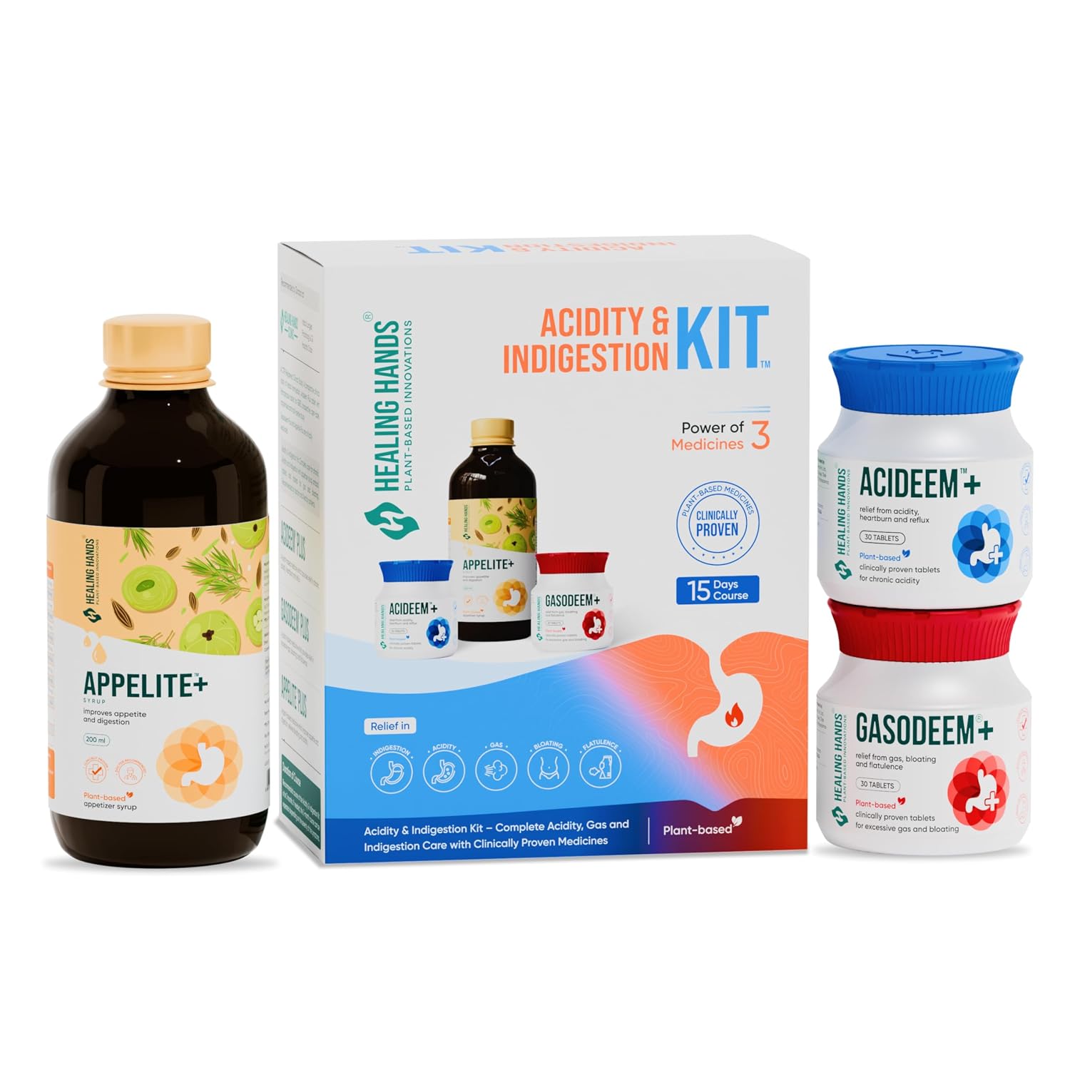 Healing Hands Acidity and Indigestion Kit pack front view
