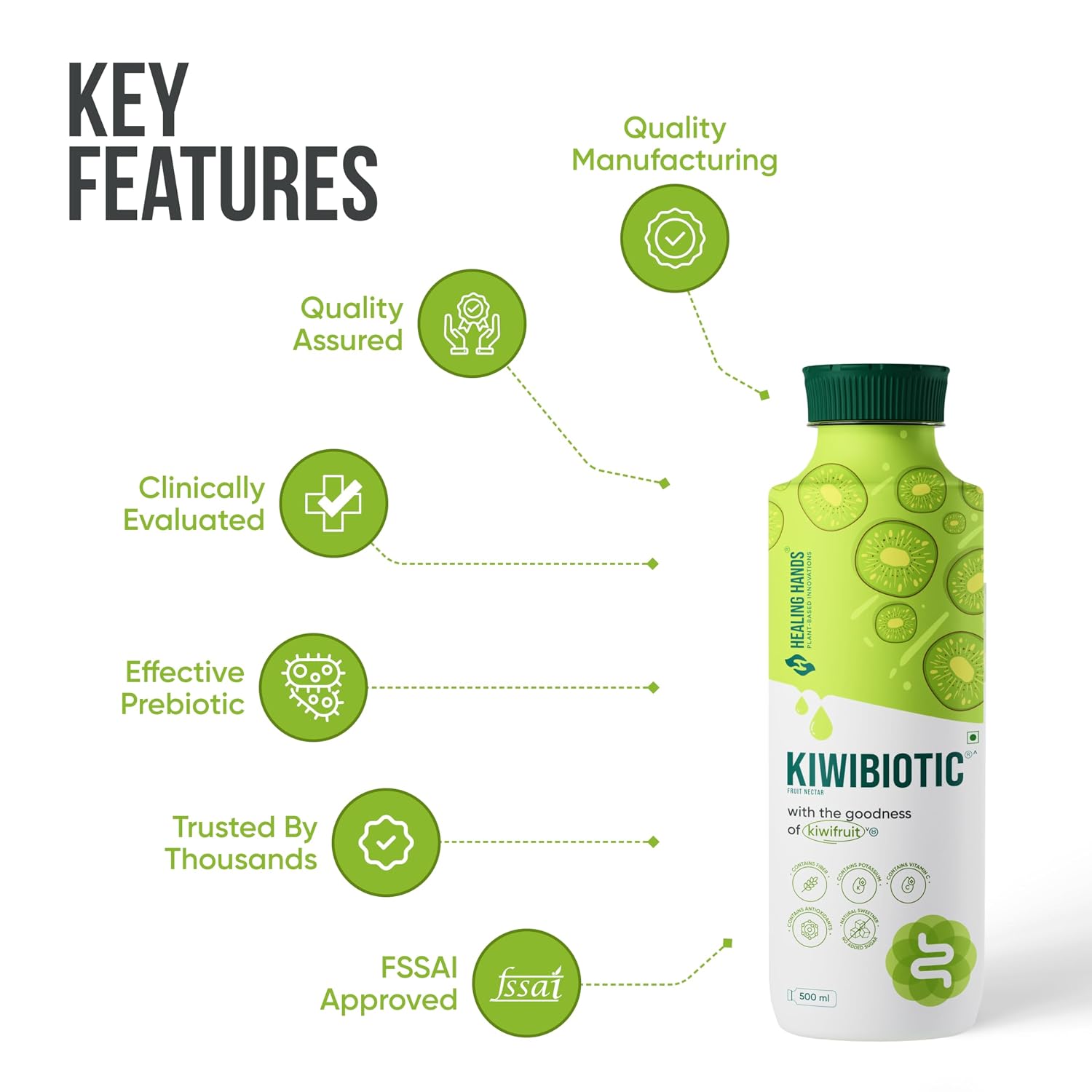 Healing Hands KiwiBiotic Juice pack detail view