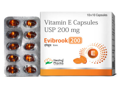 Healing Pharma Evibrook Vitamin E Capsules pack front view