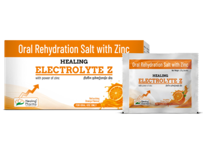 Healing Pharma Healing Electrolyte Z Oral Rehydration Salt with Zinc pack front view