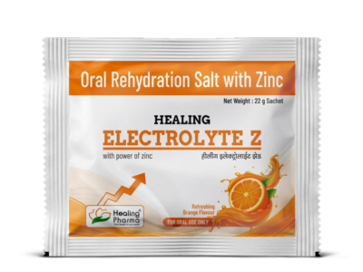 Healing Pharma Healing Electrolyte Z Oral Rehydration Salt with Zinc pack side view