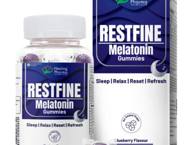 Healing Pharma Restfine Melatonin Gummies pack front view