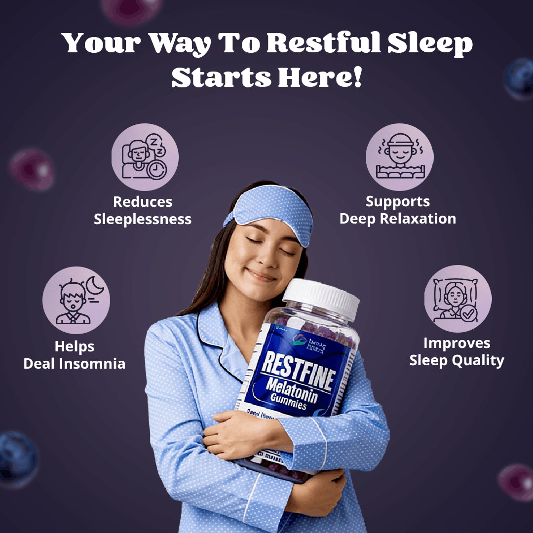 Healing Pharma Restfine Melatonin Gummies pack back view