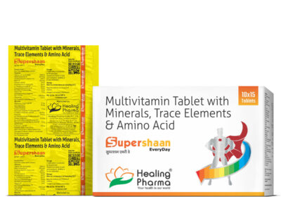 Healing Pharma Supershaan EveryDay Multivitamin Tablets pack side view