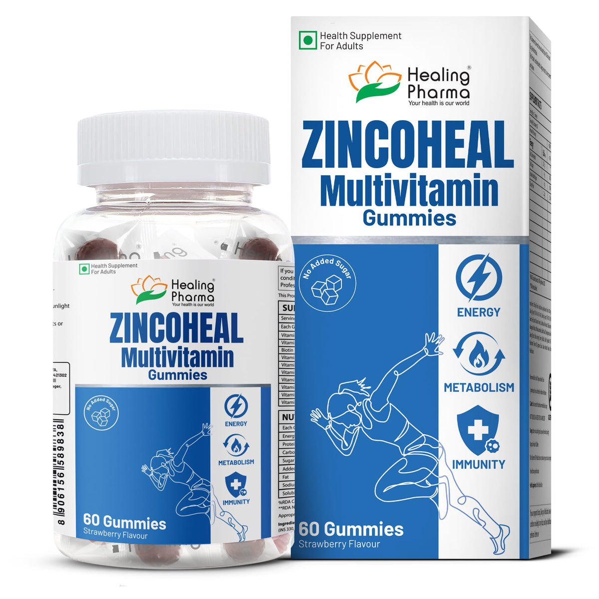Healing Pharma Zincoheal Multivitamin Gummies pack front view
