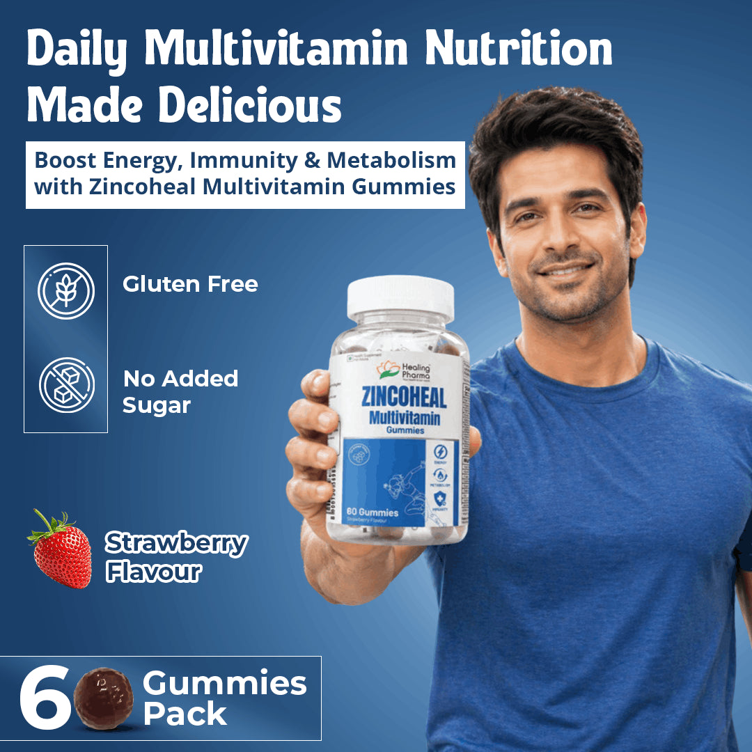 Healing Pharma Zincoheal Multivitamin Gummies pack side view