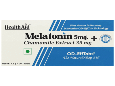 HealthAid Melatonin 5mg and Chamomile Extract 35mg Tablet pack