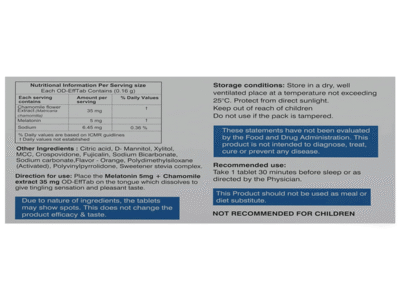 HealthAid Melatonin Chamomile tablet pack details