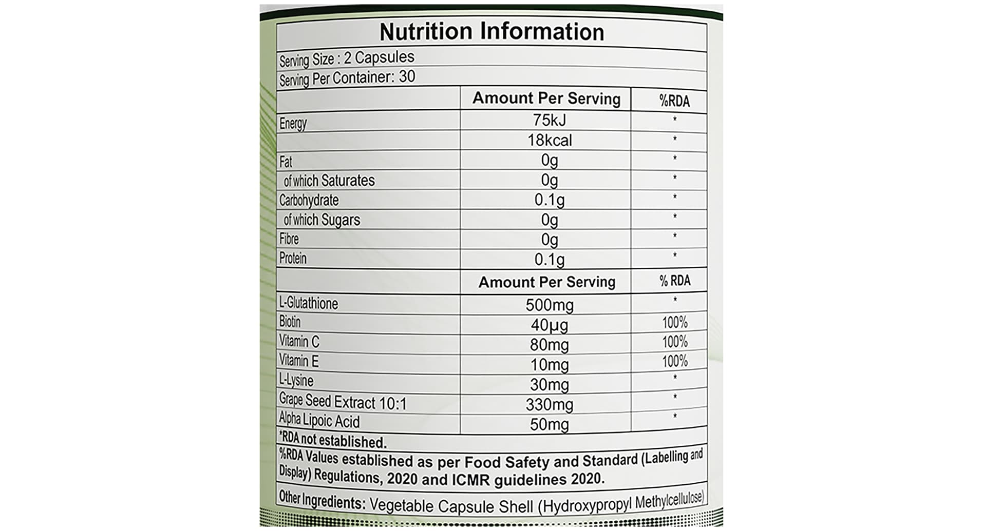 Healthreef Plant Based Skin Brilliance Veggie Capsule