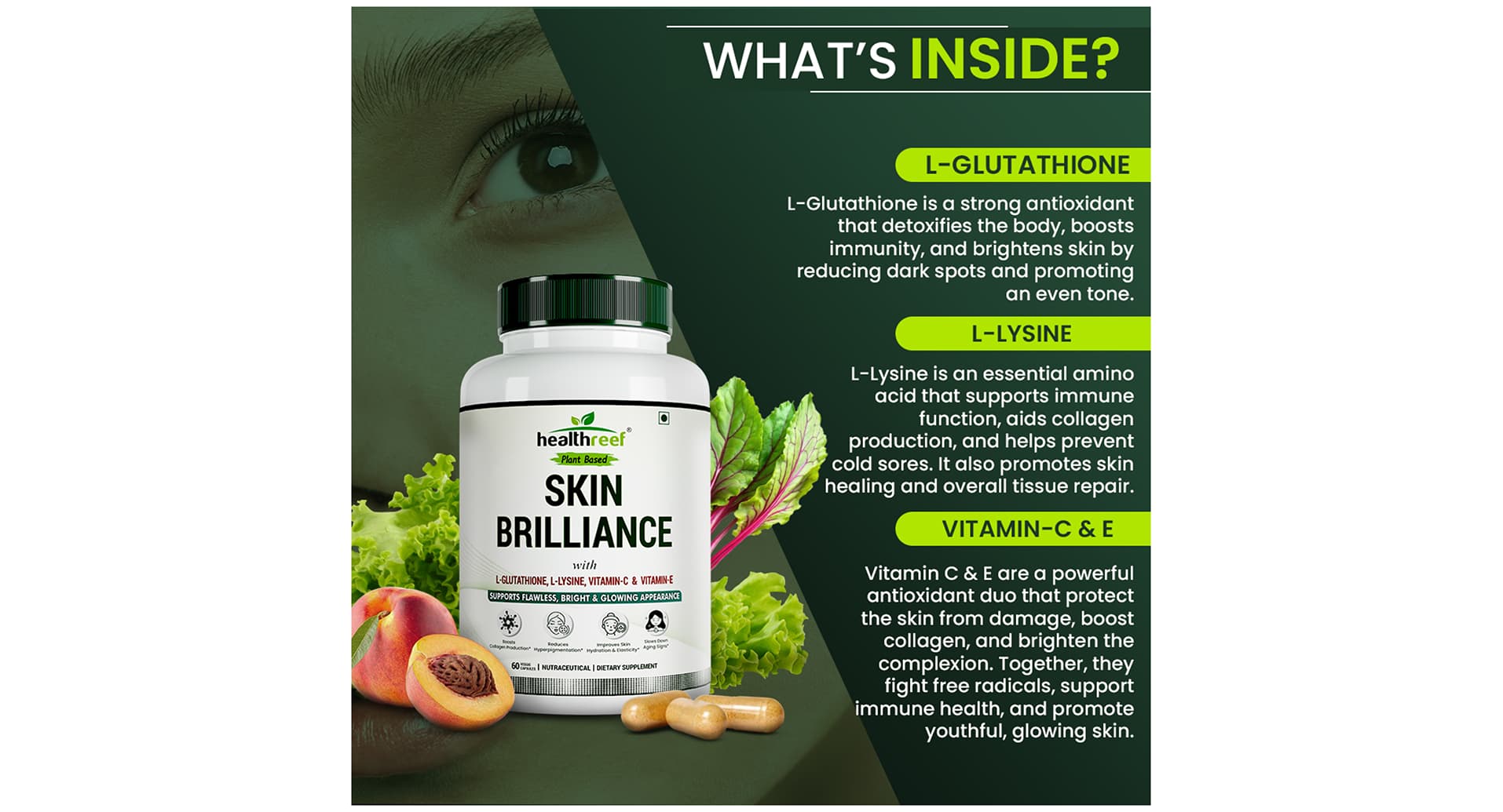 Healthreef Plant Based Skin Brilliance Veggie Capsule