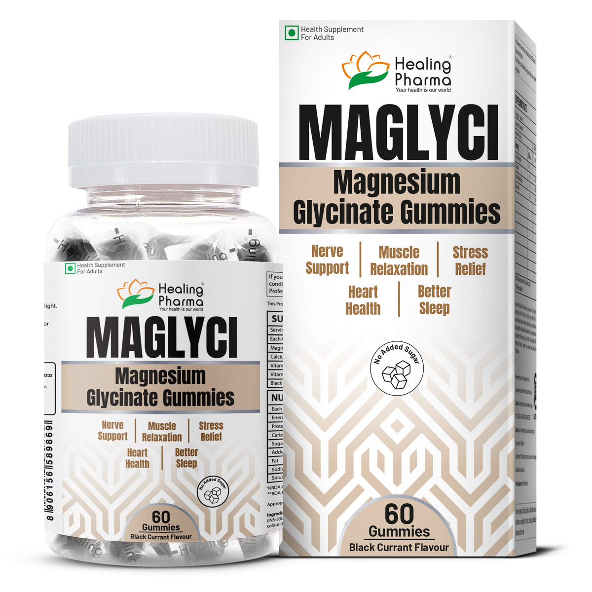 Healing Pharma Maglyci Magnesium Glycinate Gummies pack front view