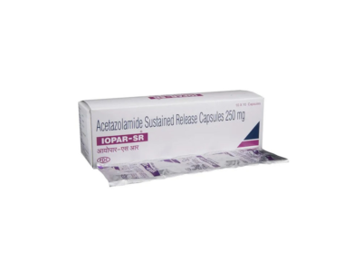 Iopar-SR 250mg Capsule Acetazolamide carton and strip