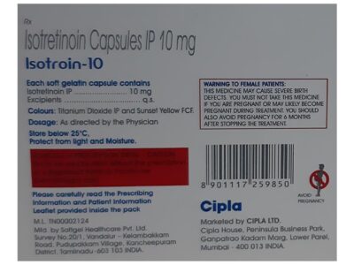 Isotroin 10mg Capsule pack front view