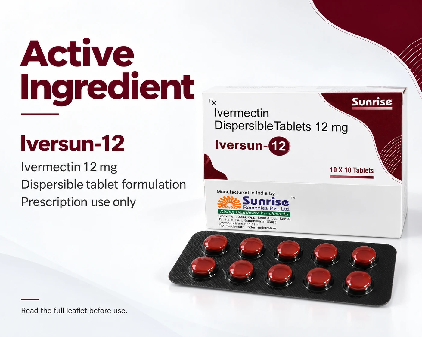 Iversun 12mg Tablet DT active ingredient Ivermectin 12 mg