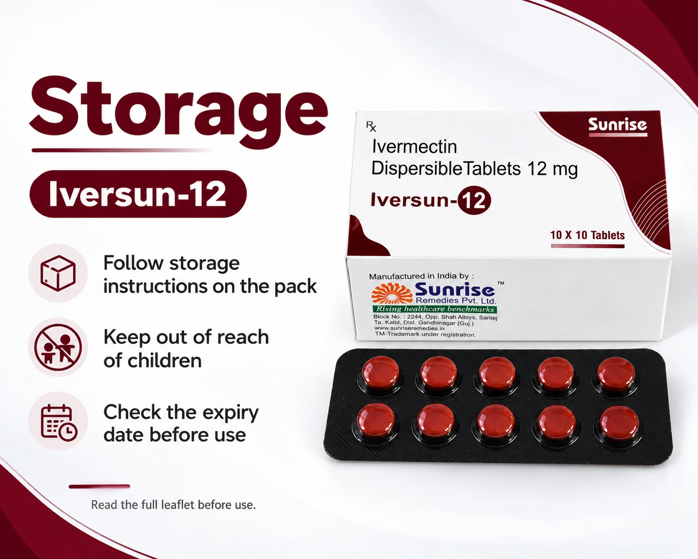Iversun 12mg Tablet DT storage instructions