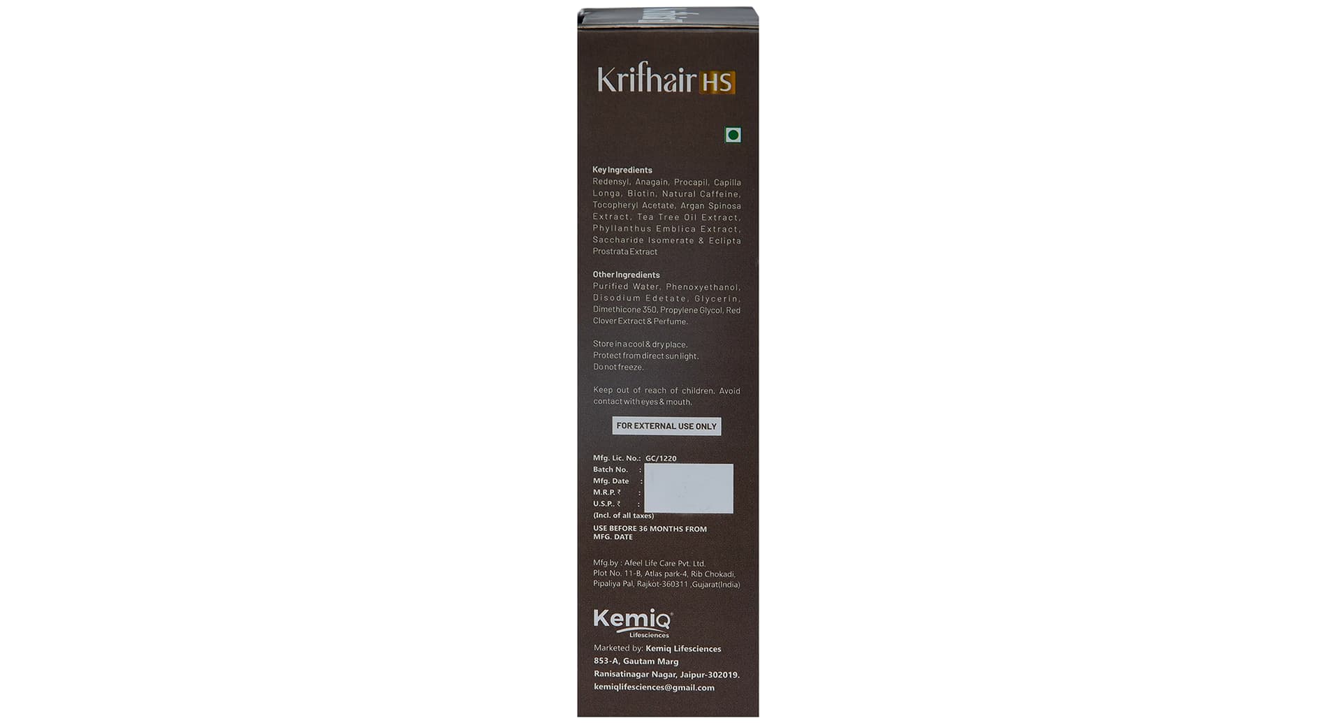 Kemiq Krifhair HS Advanced Hair Growth Formula Serum